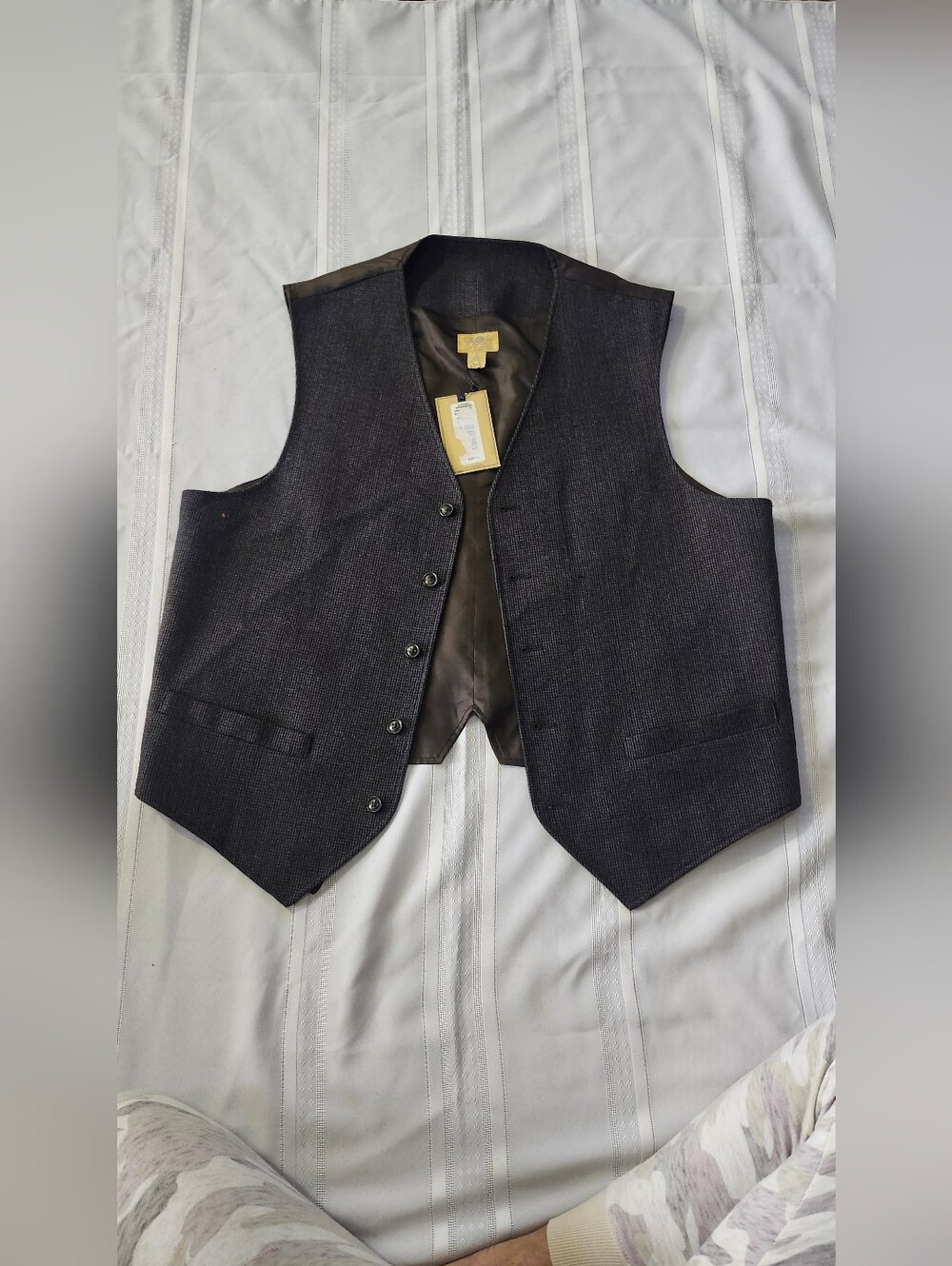 Tre Vero Brown Textured Men's Vest